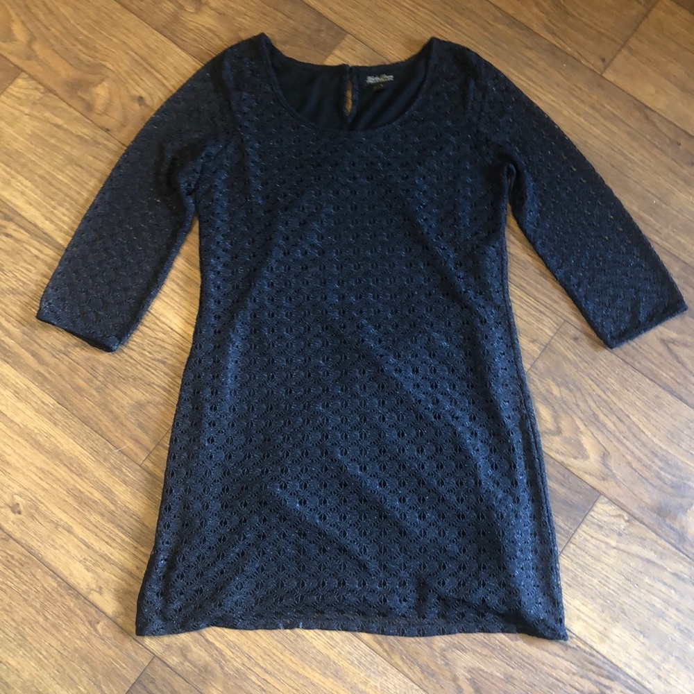 Lucky Brand Black Crochet Style Dress